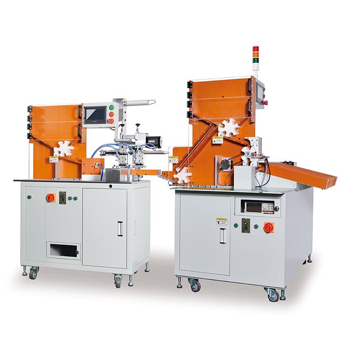 Voltage & internal resistance sorting machine aligned together with gasket pasting machine