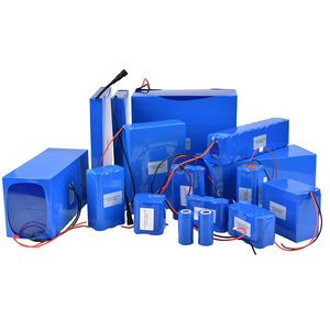 Various sizes of lithium-ion battery packs which are made with cylindrical cells